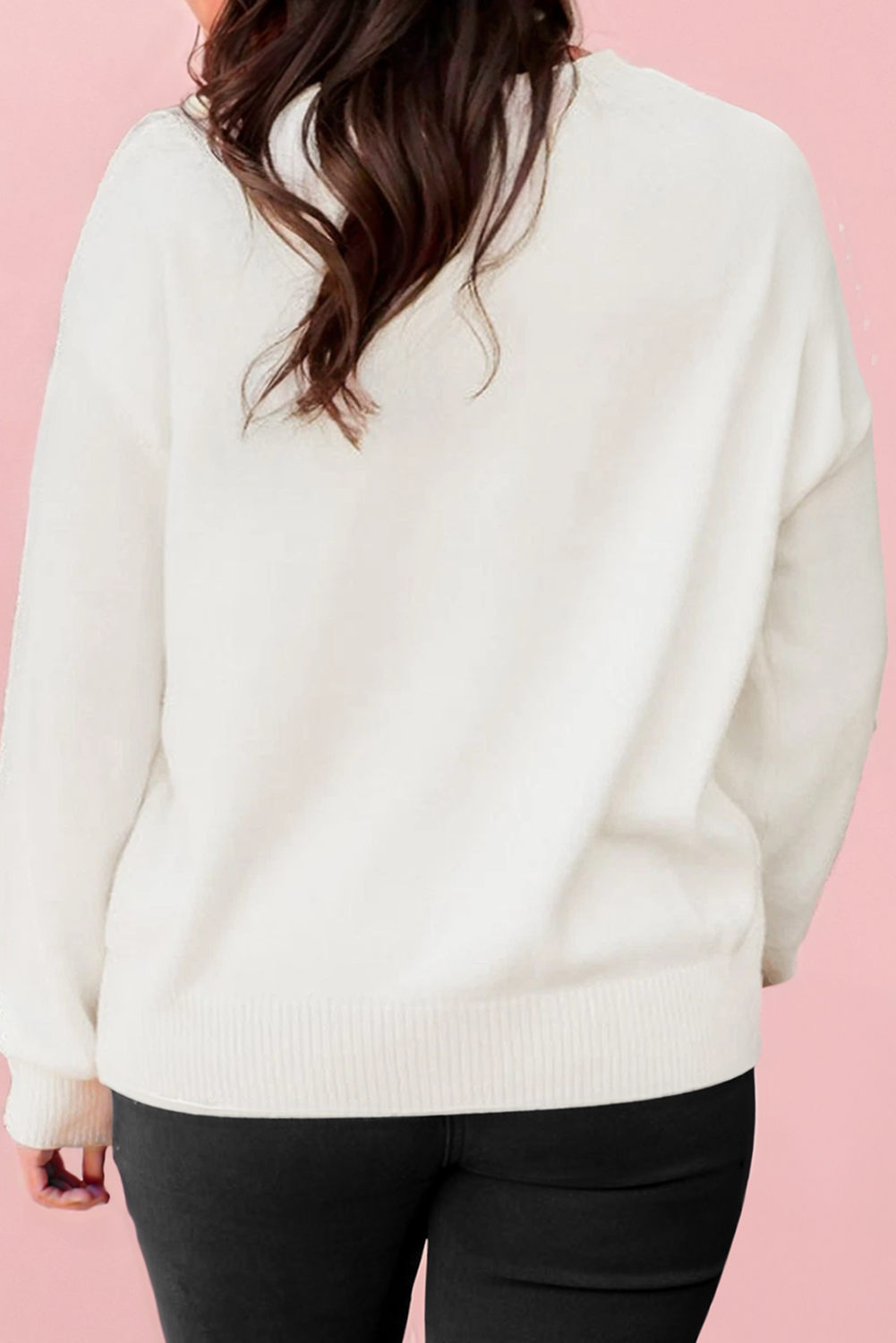 Plus Size Thankful Ivory Embroidered Knit Sweater (S-4X)