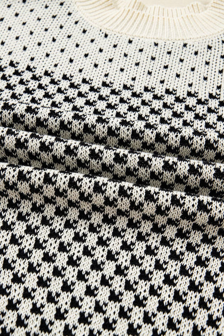 Black/White Lantern Sleeve Sweater