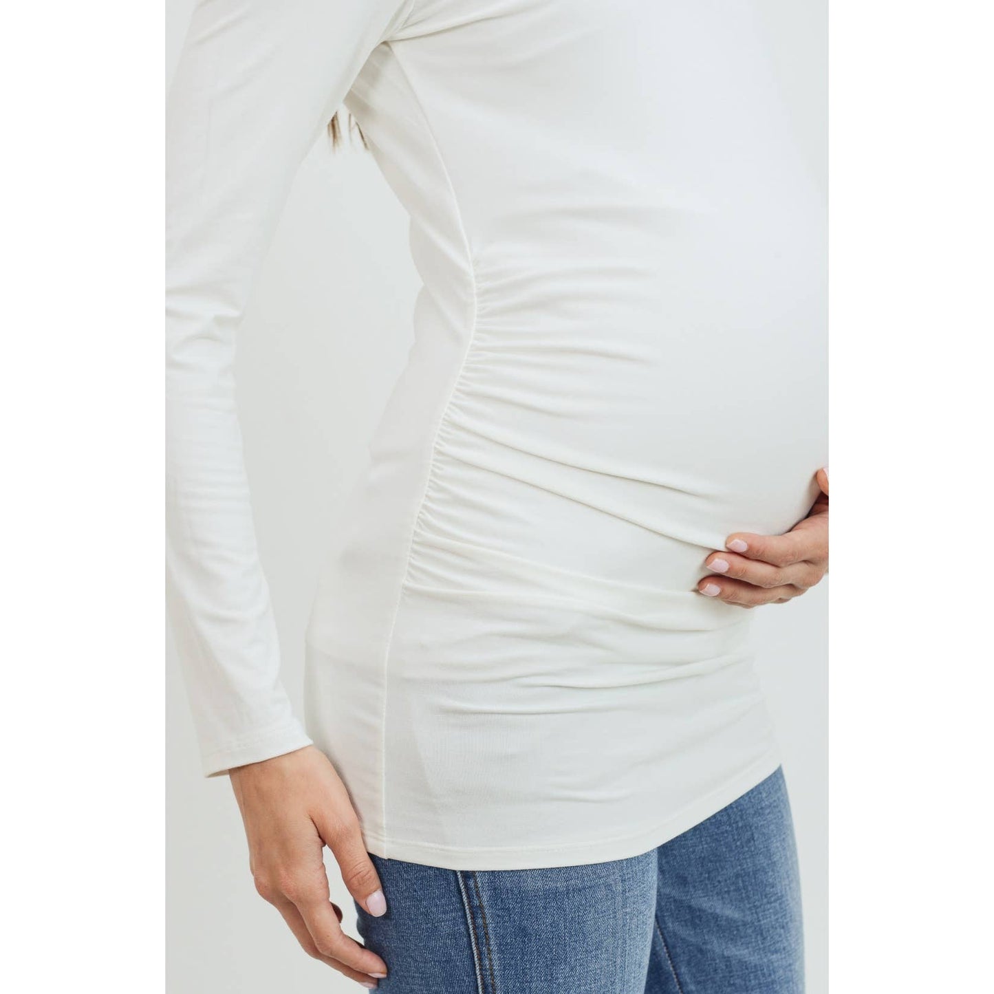 Long Sleeve Maternity Crewneck Knit Top