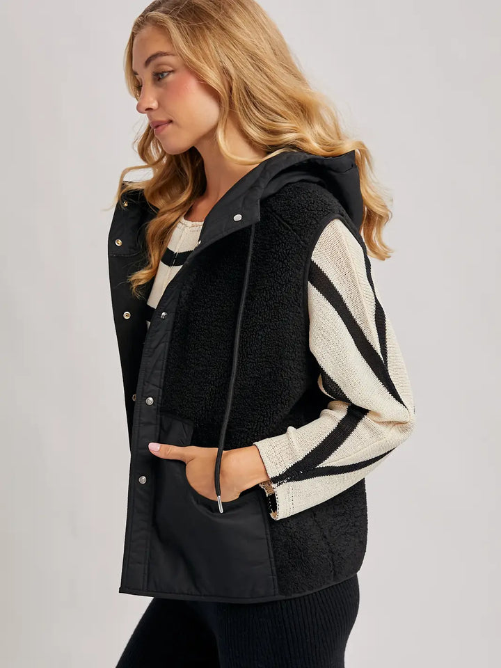 Sherpa Fleece Hooded Vest