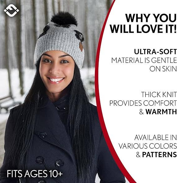 Pom Beanie Daisy- Grey