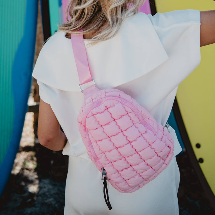 Light Pink Quilted Sling Bag