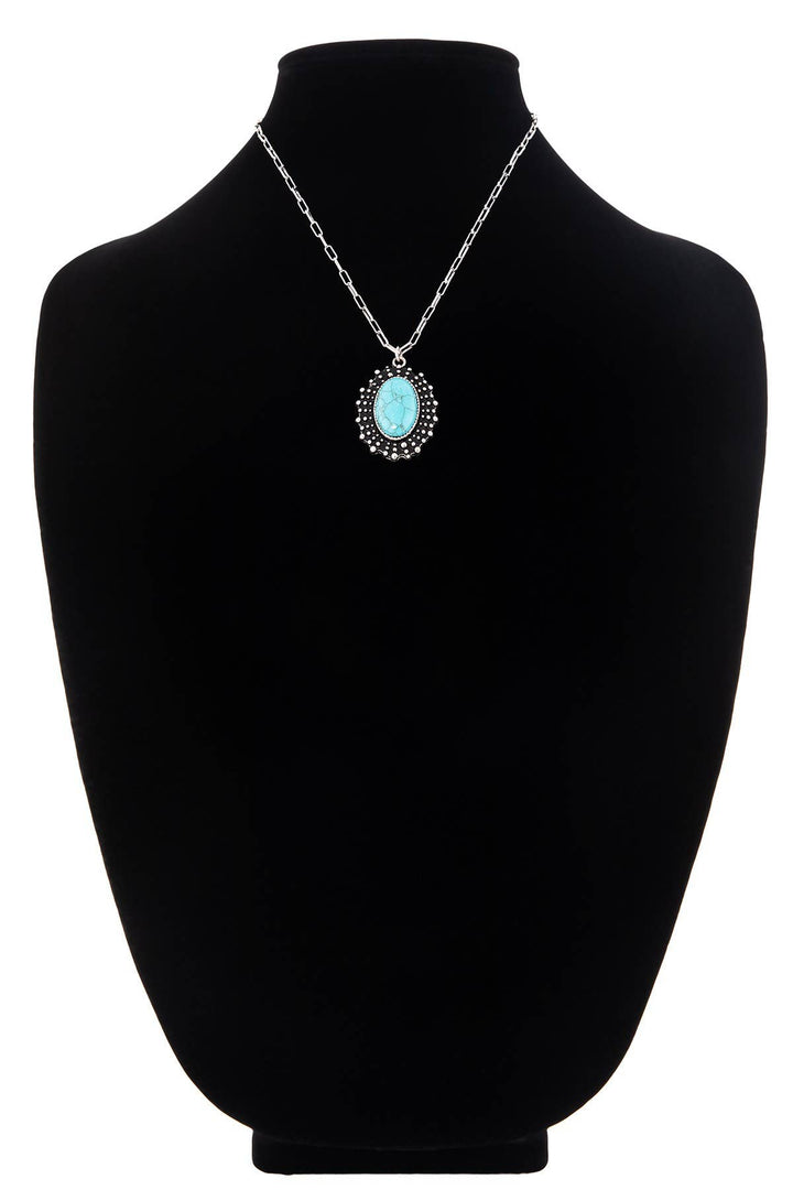 Western Oval Turquoise Necklace
