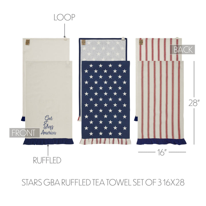 Hatteras Stars GBA Ruffled Tea Towel