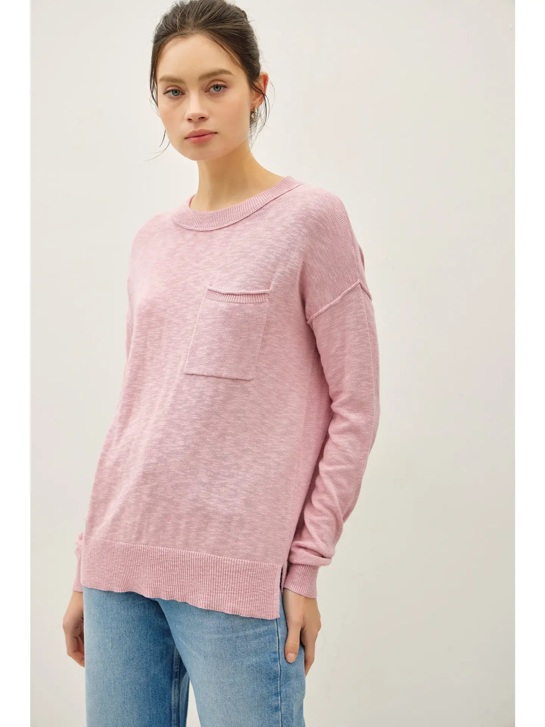 Slub Yarn Round Neck Sweater
