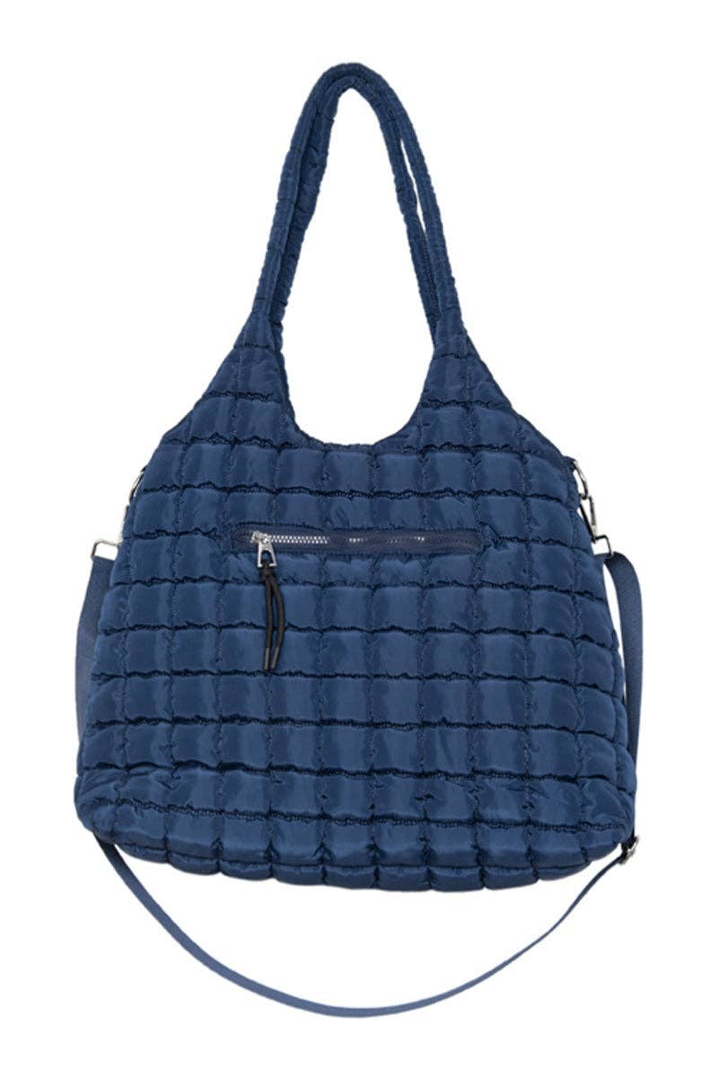 Navy Rectangular Wholesale Puffer Bag