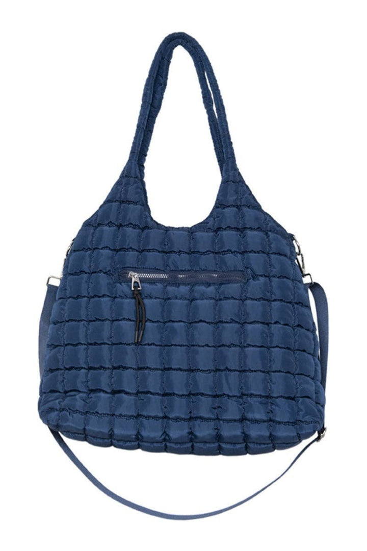 Navy Rectangular Wholesale Puffer Bag