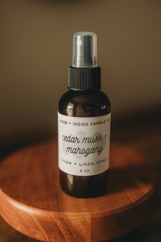 Cedar Musk + Mahogany | Room + Linen Spray | 4oz