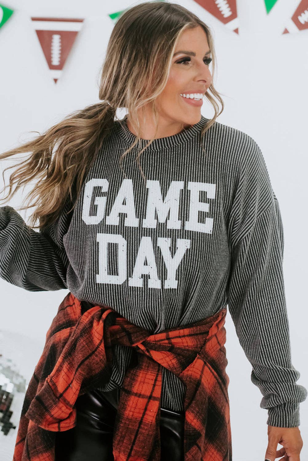 Corded GAME DAY Graphic Top