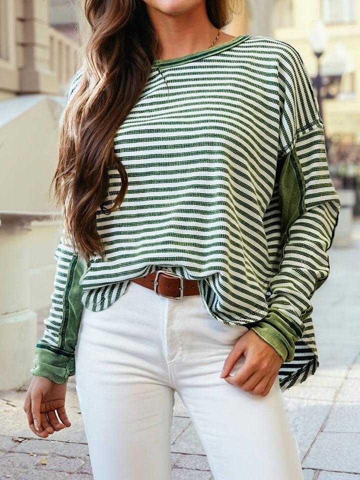 Stripe Patchwork Blouse