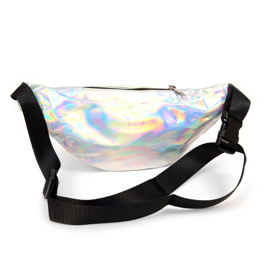 Silver Iridescent Holographic Waist Fanny Pack