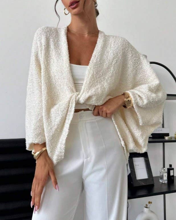 Crossover V-Neck Cardigan Sweater