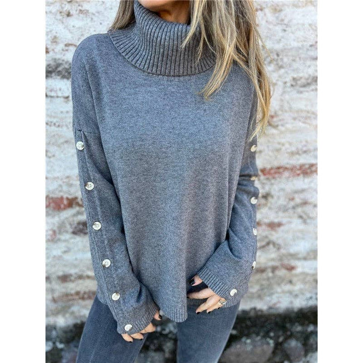 Turtleneck with button sleeve