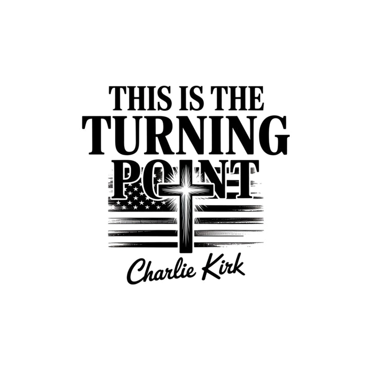 Turning Point black and white cross and flag